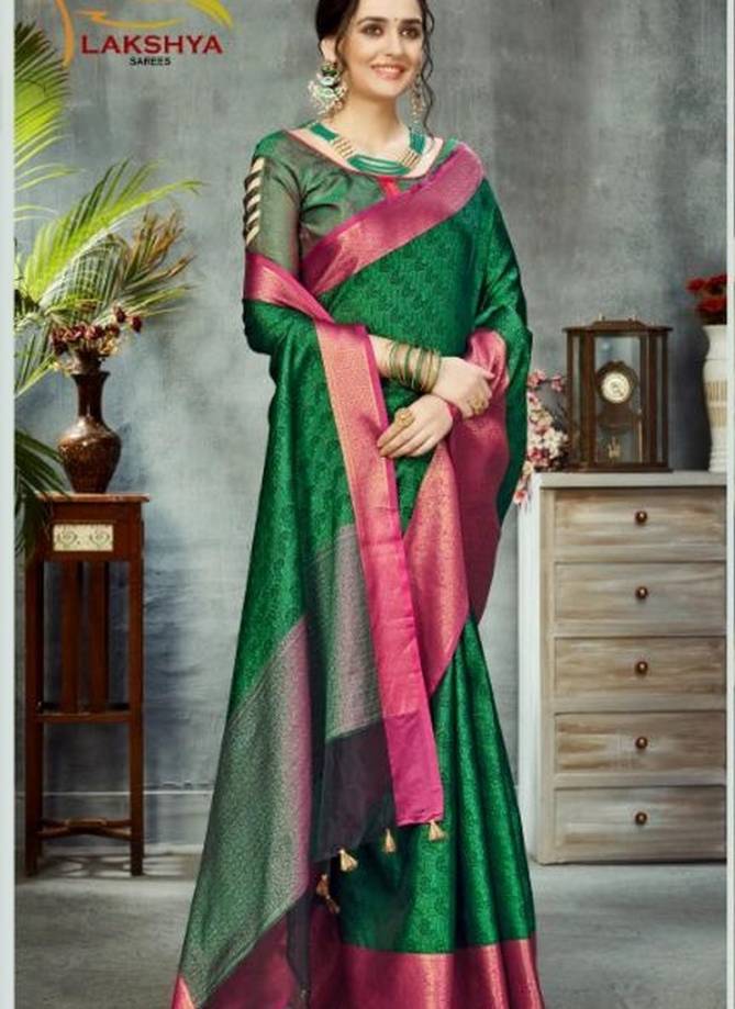 Lakshya Glamour Vol-1 Latest Fancy Designer Heavy Festive Wear Printed Pure Banarasi Silk Saree Collection